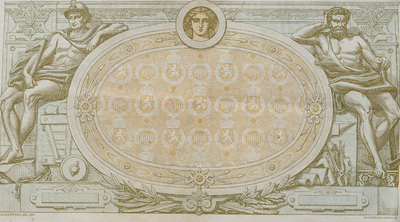 Three Belgian 1000 franc banknotes featuring Neptune and Salacia issued by the National Bank of Belgium, dated 1909-1919