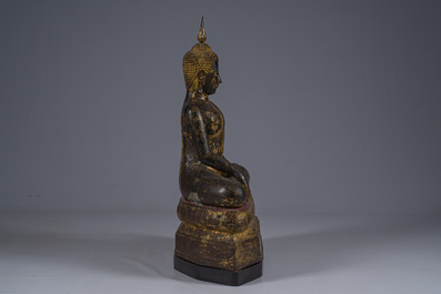 A Thai gilt bronze Buddha, Ayutthaya, 18th C.