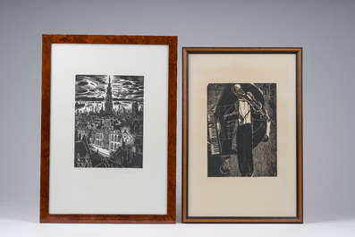 Belgian school: Five various graphic works, 20th C.