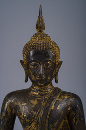 A Thai gilt bronze Buddha, Ayutthaya, 18th C.