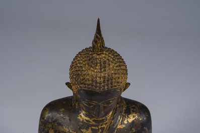 A Thai gilt bronze Buddha, Ayutthaya, 18th C.