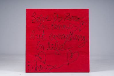 Hannes D'Haese (1965): 'Love is zero in tennis but everything in life', acrylic on canvas