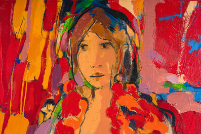 Frank Derie (1946-2009): 'Hier is je ontbijt schat', acrylic on canvas