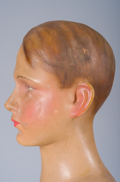 A French 'Buste Girard Paris' mannequin with a bicorne, mixed media (wood, fabric, papier-m&acirc;ch&eacute;, etc.), first half 20th C.