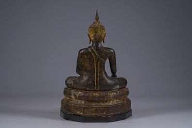 A Thai gilt bronze Buddha, Ayutthaya, 18th C.