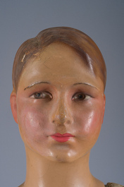 A French 'Buste Girard Paris' mannequin with a bicorne, mixed media (wood, fabric, papier-m&acirc;ch&eacute;, etc.), first half 20th C.