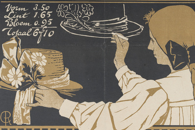 Armand Rassenfosse (1862-1934, attributed to): Poster for an exhibition of the Our Lady Vocational School in Ghent, first half 20th C.