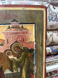 Two Russian orthodox icons, 'Saint Paraskeva' and 'Presentation of Jesus in the temple', 19th C.