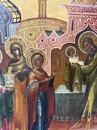 Two Russian orthodox icons, 'Saint Paraskeva' and 'Presentation of Jesus in the temple', 19th C.