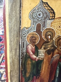 Two Russian orthodox icons, 'Saint Paraskeva' and 'Presentation of Jesus in the temple', 19th C.
