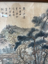 Chinese school: An animated river landscape, ink and colours on paper, 19th/20th C.