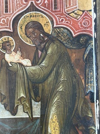 Two Russian orthodox icons, 'Saint Paraskeva' and 'Presentation of Jesus in the temple', 19th C.
