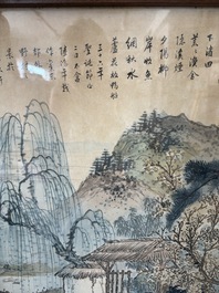Chinese school: An animated river landscape, ink and colours on paper, 19th/20th C.