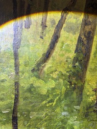 Cesar De Cock (1823-1904 or in the manner of): Animated sous-bois, oil on canvas