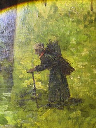 Cesar De Cock (1823-1904 or in the manner of): Animated sous-bois, oil on canvas