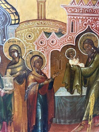Two Russian orthodox icons, 'Saint Paraskeva' and 'Presentation of Jesus in the temple', 19th C.