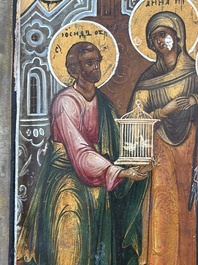 Two Russian orthodox icons, 'Saint Paraskeva' and 'Presentation of Jesus in the temple', 19th C.