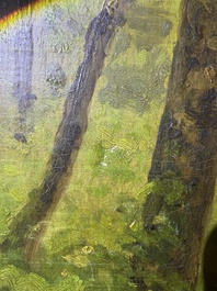 Cesar De Cock (1823-1904 or in the manner of): Animated sous-bois, oil on canvas