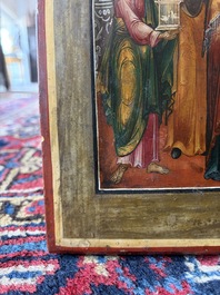 Two Russian orthodox icons, 'Saint Paraskeva' and 'Presentation of Jesus in the temple', 19th C.