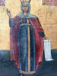 Two Russian orthodox icons, 'Saint Paraskeva' and 'Presentation of Jesus in the temple', 19th C.