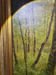 Cesar De Cock (1823-1904 or in the manner of): Animated sous-bois, oil on canvas