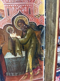 Two Russian orthodox icons, 'Saint Paraskeva' and 'Presentation of Jesus in the temple', 19th C.