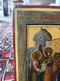 Two Russian orthodox icons, 'Saint Paraskeva' and 'Presentation of Jesus in the temple', 19th C.