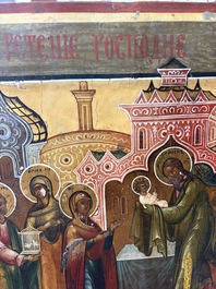 Two Russian orthodox icons, 'Saint Paraskeva' and 'Presentation of Jesus in the temple', 19th C.