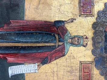 Two Russian orthodox icons, 'Saint Paraskeva' and 'Presentation of Jesus in the temple', 19th C.