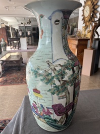 A Chinese famille rose 'Spring Festival' vase, 19th C.