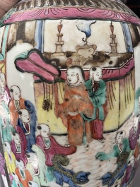 A Chinese famille rose 'Spring Festival' vase, 19th C.