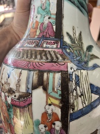 A Chinese famille rose 'Spring Festival' vase, 19th C.