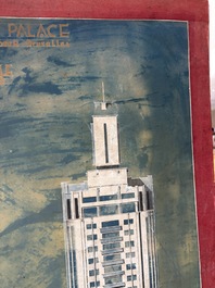 Jean Robert Vanhoenacker (1875-1958): Design for the 'Botanique Palace' in Brussels, mixed media on paper marouflated on board, dated (19)34
