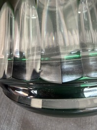 A varied collection of mainly partly coloured overlay cut crystal, a.o. Val Saint Lambert and Atlantis, 20th C.