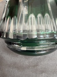 A varied collection of mainly partly coloured overlay cut crystal, a.o. Val Saint Lambert and Atlantis, 20th C.
