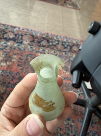Nine small glass vases and bottles, Roman period and later