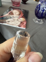A varied collection of mainly partly coloured overlay cut crystal, a.o. Val Saint Lambert and Atlantis, 20th C.