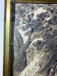 Dutch school: Christ and the Samaritan woman, washed ink drawing on paper, 17th C.