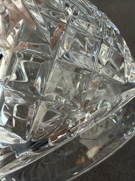 A varied collection of mainly partly coloured overlay cut crystal, a.o. Val Saint Lambert and Atlantis, 20th C.