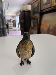 A Viennese polychrome cold painted bronze model of a penguin, 19th/20th C.