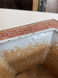 A hexagonal Chinese famille rose jardini&egrave;re with floral design, 19th C.