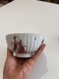 A Chinese famille rose bowl and cover on stand and a teapot and cover with 'Wu Shuang Pu' design, Daoguang marks, 20th C.