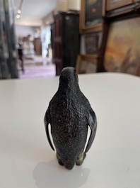 A Viennese polychrome cold painted bronze model of a penguin, 19th/20th C.