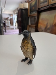 A Viennese polychrome cold painted bronze model of a penguin, 19th/20th C.