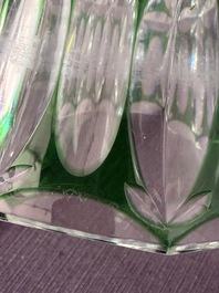 A varied and interesting collection of partly coloured overlay cut crystal, mainly Val Saint Lambert, 20th C.