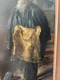 David Oyens (1842-1902): 'Le marchand d'&eacute;toffes', oil on canvas, dated (18)86
