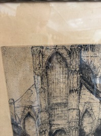 Jules De Bruycker (1870-1945): 'L'&Eacute;glise St. Nicolas Gand', ets