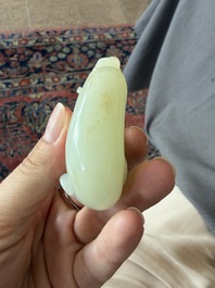 Four Chinese celadon jade carvings, 19th/20th C.