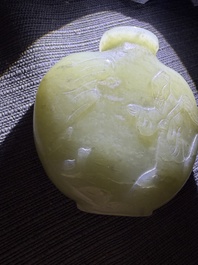 Four Chinese celadon jade carvings, 19th/20th C.
