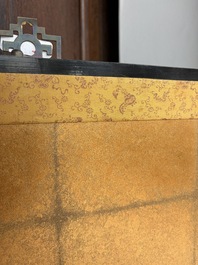 A Japanese four-fold painted byobu 'hanaguruma' room divider, 19th/20th C.